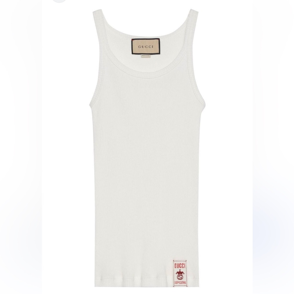 GUCCI
Logo-Patch Ribbed Cotton Tank Top